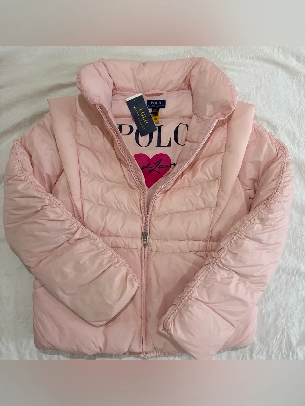Ralph Lauren Girls Light Pink Puffer Jacket